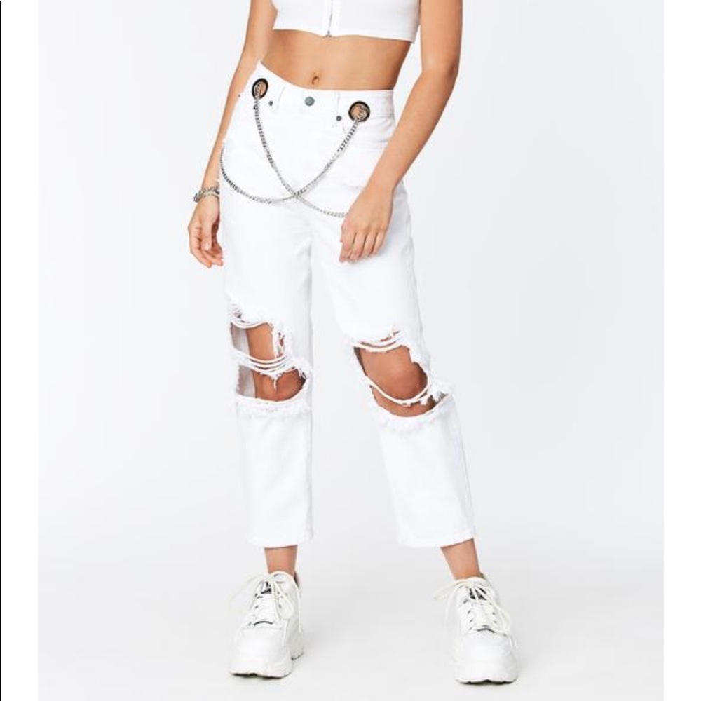 Carmar White Hermia Chain Front Jeans